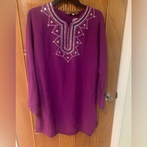 Women Embellished top Size Large in Bright Pink and Purple-New